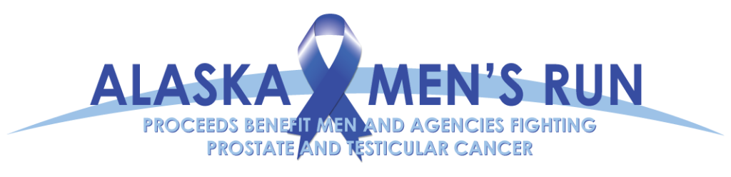 Logo for the Alaska Men's Run shows a blue ribbon over the text and links to their home page.